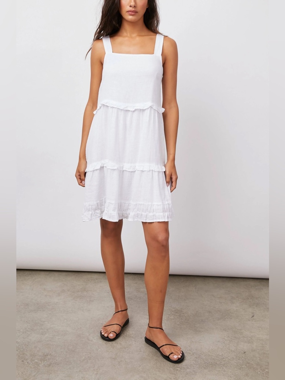 Rails White Ruffle Tiered Mini Dress